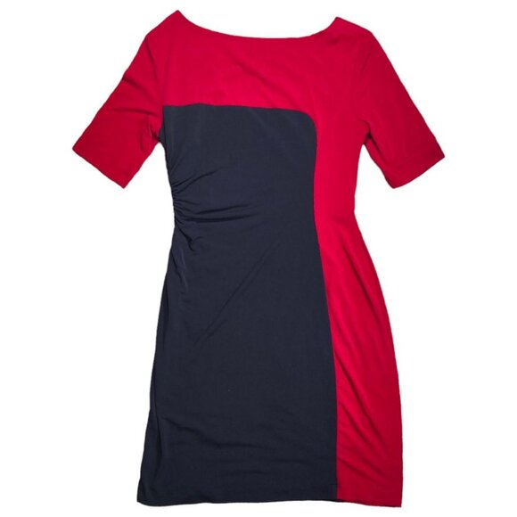 90s Vintage Black and Red Square Neck Mini Dress - Picture 3 of 4